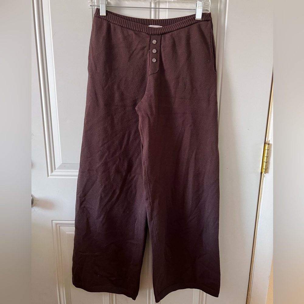 Brown Wide-Leg Pants